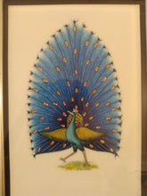 Load image into Gallery viewer, Framed Exotic Blue Peacock Bird Painting Black Frame - ArtUdaipur
