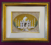 Load image into Gallery viewer, Hand Painted Taj Mahal Monument History Miniature Painting India Framed Artwork Mughal - ArtUdaipur