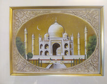 Load image into Gallery viewer, Hand Painted Taj Mahal Monument History Miniature Painting India Framed Artwork - ArtUdaipur