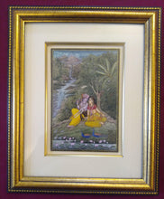 Load image into Gallery viewer, Krishna Radha Indian Miniature Painting Living Room Original Framed - ArtUdaipur
