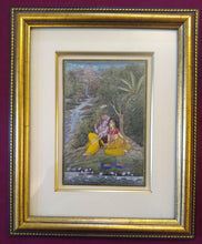 Load image into Gallery viewer, Krishna Radha Indian Miniature Painting Living Room Original Framed - ArtUdaipur
