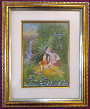 Load image into Gallery viewer, Art for Home Framed Painting Indian Miniature Original Krishna Radha - ArtUdaipur
