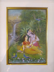 Art for Home Framed Painting Indian Miniature Original Krishna Radha - ArtUdaipur