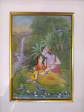 Load image into Gallery viewer, Art for Home Framed Painting Indian Miniature Original Krishna Radha - ArtUdaipur