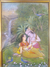 Load image into Gallery viewer, Art for Home Framed Painting Indian Miniature Original Krishna Radha - ArtUdaipur