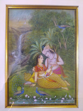Load image into Gallery viewer, Art for Home Framed Painting Indian Miniature Original Krishna Radha - ArtUdaipur
