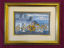 Load image into Gallery viewer, Hand Painted Miniature Painting India Procession Artwork Maharajah King Framed Fine Art - ArtUdaipur