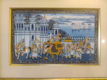 Load image into Gallery viewer, Hand Painted Miniature Painting India Procession Artwork Maharajah King Framed Fine Art - ArtUdaipur