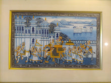 Load image into Gallery viewer, Hand Painted Miniature Painting India Procession Artwork Maharajah King Framed Fine Art - ArtUdaipur