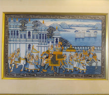 Load image into Gallery viewer, Hand Painted Miniature Painting India Procession Artwork Maharajah King Framed Fine Art - ArtUdaipur