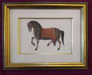 Hand Painted Horse Decor Rare Detailed Miniature Painting India Artwork Animals - ArtUdaipur