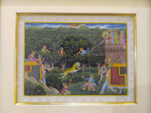 Load image into Gallery viewer, Framed Animal Hunting Battle Scene Painting with Deep Meaning India - ArtUdaipur