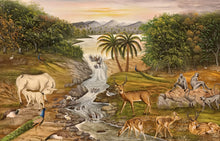 Load image into Gallery viewer, Handmade Jungle Scene Finest Wall Decor Indian Miniature Painting