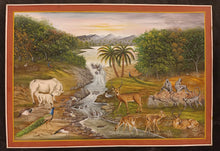 Load image into Gallery viewer, Handmade Jungle Scene Finest Wall Decor Indian Miniature Painting
