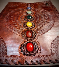 Load image into Gallery viewer, Large A2 Leather Bound 7 Stone Diary with Lock