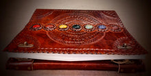 Load image into Gallery viewer, Large Leather Bound 7 Stone Notebook