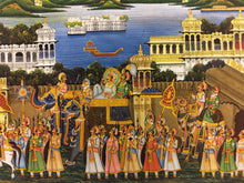 Load image into Gallery viewer, Royal Handmade Procession Painting Fine Art Work of Udaipur
