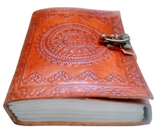 Load image into Gallery viewer, Leather Bound Journal With Lock
