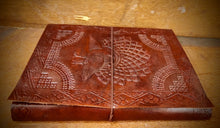 Load image into Gallery viewer, Peacock Embossed Large Leather Diary notebook