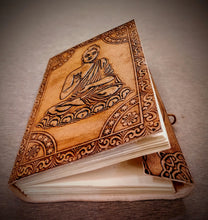 Load image into Gallery viewer, Buddha Embossed Handmade Leather Bound Large A5 Size Unisex Journal , Travel Notebook , Gifts for Her