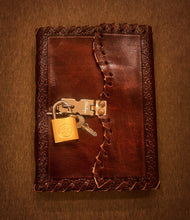 Load image into Gallery viewer, Handcrafted Vintage Leather Bound Multi Color A5 Sized Journal , Unlined Recycled Refillable Paper , Safe Writing Notebook