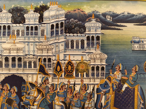 Royal Handmade Procession Painting Fine Art Work of Udaipur