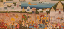 Load image into Gallery viewer, Large 6 by 2 FT Procession Miniature Painting of Udaipur City