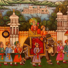 Load image into Gallery viewer, Indian King Maharajah Procession Miniature Painting Traditional Art