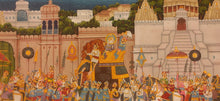 Load image into Gallery viewer, Large 6 by 2 FT Procession Miniature Painting of Udaipur City