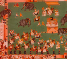 Load image into Gallery viewer, Elephant Fight Luxury Finest Museum Art Work Painted on Wasli Paper