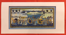 Load image into Gallery viewer, Udaipur Under Moonlight Finest Royal Large Art Work on Silk Cloth
