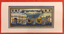 Load image into Gallery viewer, Udaipur Under Moonlight Finest Royal Large Art Work on Silk Cloth