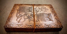 Load image into Gallery viewer, Owl Pair Embossed Vintage Handmade A5 Size Leather Bound Journal - 100/200 Unlined Recycled Refillable Pages