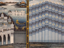 Load image into Gallery viewer, Three Cities of Rajasthan Night Scene Beautiful Art Work on Silk Cloth