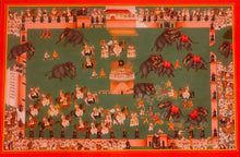 Load image into Gallery viewer, Elephant Fight Luxury Finest Museum Art Work Painted on Wasli Paper