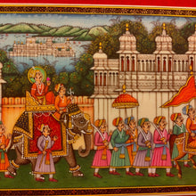 Load image into Gallery viewer, Indian King Maharajah Procession Miniature Painting Traditional Art