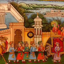 Load image into Gallery viewer, Indian King Maharajah Procession Miniature Painting Traditional Art