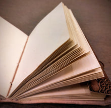 Load image into Gallery viewer, Heart Embossed A5 Sized Large Handmade Leather Bound Journal with Unlined Refillable Pages