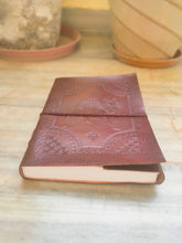 Load image into Gallery viewer, Brown Camel Embossed Large Leather Bound Diary Journal Blank Notebook
