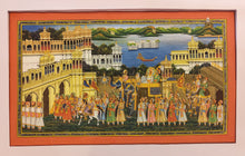 Load image into Gallery viewer, Royal Handmade Procession Painting Fine Art Work of Udaipur