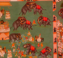 Load image into Gallery viewer, Elephant Fight Luxury Finest Museum Art Work Painted on Wasli Paper