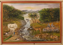 Load image into Gallery viewer, Handmade Jungle Scene Finest Wall Decor Indian Miniature Painting