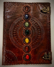 Load image into Gallery viewer, Large A2 Leather Bound 7 Stone Notebook