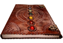 Load image into Gallery viewer, Large A2 Leather Bound 7 Stone Journal