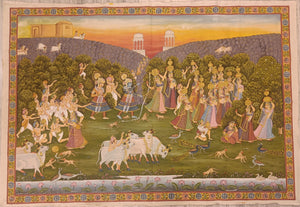 Antique Large 4*6 Radha Krishna Raasleela with Gopis Pichwai Painting