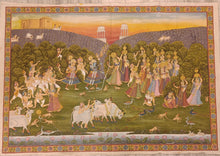 Load image into Gallery viewer, Antique Large 4*6 Radha Krishna Raasleela with Gopis Pichwai Painting

