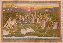 Load image into Gallery viewer, Antique Large 4*6 Radha Krishna Raasleela with Gopis Pichwai Painting
