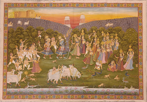 Antique Large 4*6 Radha Krishna Raasleela with Gopis Pichwai Painting
