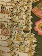 Load image into Gallery viewer, Shrinathji Pichwai with cow lotus art
