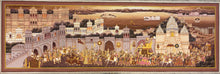 Load image into Gallery viewer, Sunset Rajasthani Royal Wedding Procession Painting by Krishna Mohan Joshi – 6 × 2 ft
